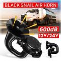 12V/24V Auto Air Horn Loud Truck Trumpet Air Horn with Electric Valve Flat for Car Vehicle Trucks Bus Van Train. 