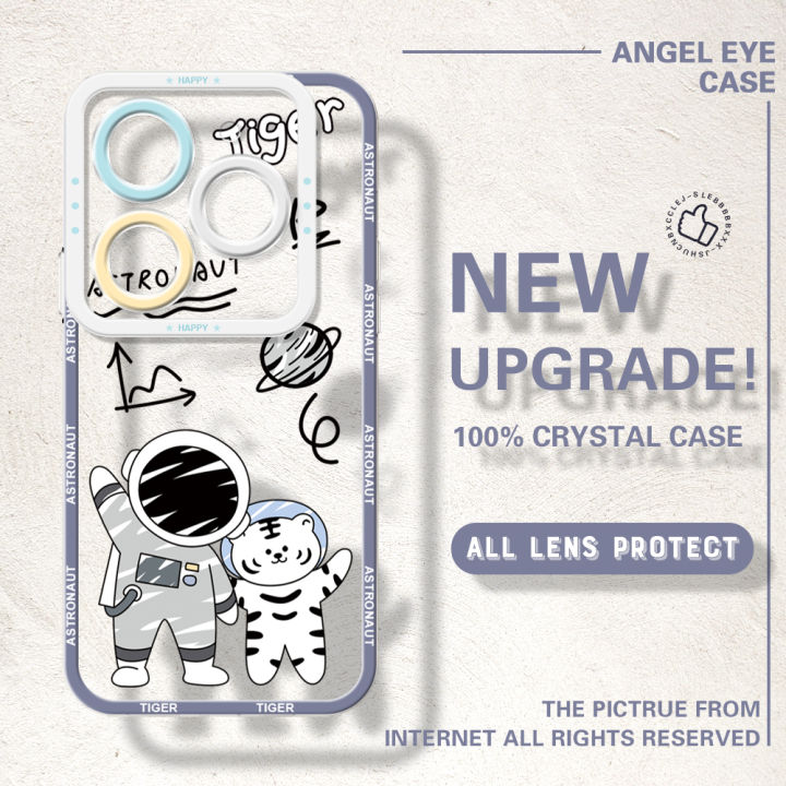 YYDS for Infinix Smart 8 Tecno Pop 8 Spark 20C 20 Hot 40i Spark Go 2024 Back Cover Astronaut Buddy Transparent Silicone Soft Case full lens protection Ultra Thin Phone Cover