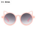 OQ BOGA 5 Colors Unisex Anti UV Cat Ear Round Frame Kids Sunglasses Children Outdoor Eye Protection Full Rim Sun Glasses. 