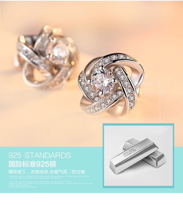 925%20Sterling%20Silver%20Clover%20Stud%20Earrings%20For%20Women%20Style%20Girl%20Gift%202018%20Sterling-silver-jewelry%20korean%20earrings%20-%20Image%206