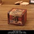 Rustic Wooden Jewelry Box with Lock Storage Box Jewellery Trinket Box Holder for Ring Brooches Bracelets Earrings Ear Studs. 