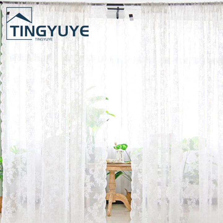 Exquisite%20Workmanship%20Window%20Treatment%20Wear-resistant%20Polyester%20White%20Lace%20Panel%20Sheer%20Curtain%20for%20Home%20-%20Image%203