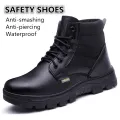 【ThinkWay】 Safety Boost Shoes Men Anti-smashing Anti-piercing Work Shoes Women Waterproof Martin Boots Shoes. 