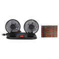 USB Car Fan DC Brushless Motor Dual Head 130cm Cable Powerful Airflow Dashboard Fan for Dashboard. 