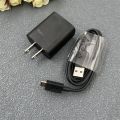 For Motorola 18W US Turbo Fast Charger Wall Power Adapter 100CM Micro/Type C Cable For Moto Edge+ E5 Plus Z Z2 Z3 Play G30 G53. 