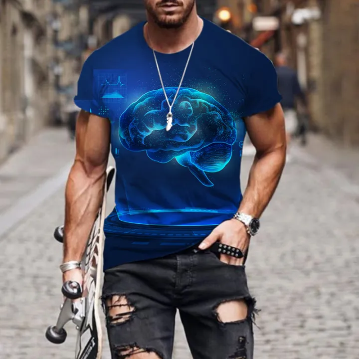 2023%20New%20AI%20Technology%20Illustration%20Men's%20Creative%20Men's%20T-shirt%20Short%20Sleeve%203D%20Top%20Oversized%20Breathable%20Punk%20T-shirt%20-%20Image%206