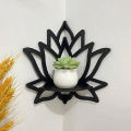 1Pc Lotus Crystal Shelf Display Essential Oil Rack Candles Stone Floating Wall Shelf Modern Home Decoration Wall Decor Gift. 