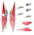 Tvs Scooti Pep+ Red Silver bike Full Sticker Set. 