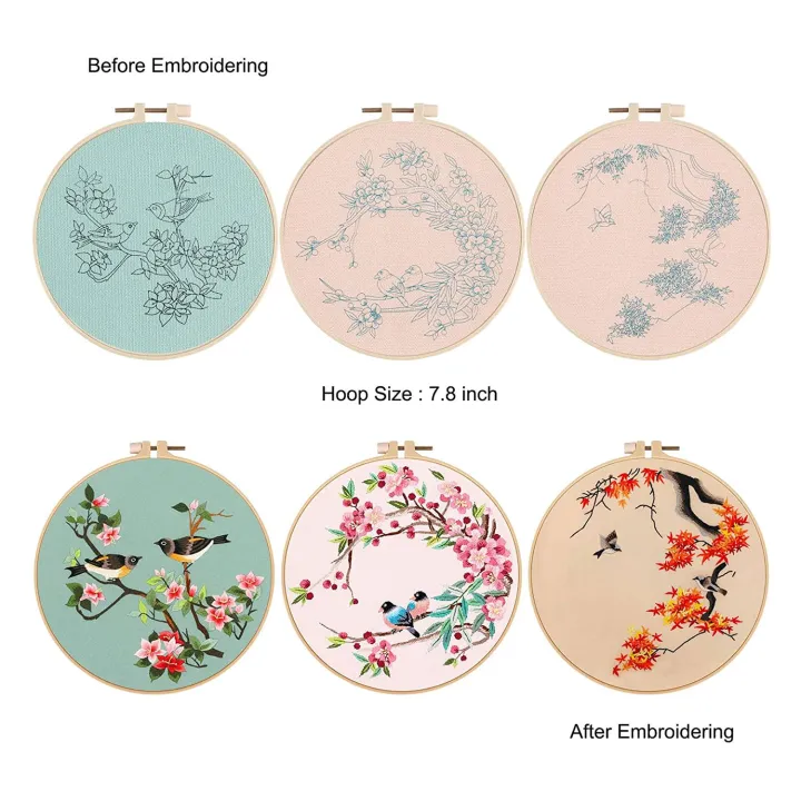 3%20Pack%20Embroidery%20Starter%20Kit%20for%20Beginners,%20Cross%20Stitch%20Kits%20for%20Adults%20Include%203%20Embroidery%20Cloth%20with%20Birds%20Pattern%20-%20Image%207