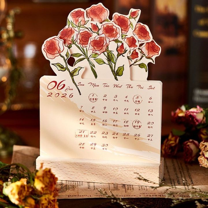 Portable%202026%20Desk%20Calendar%20Card%20Insert%20With%20Wooden%20Base%20Monthly%20Planner%20Rose%20Painting%20Mini%20Calendar%20Gifts%20-%20Image%208