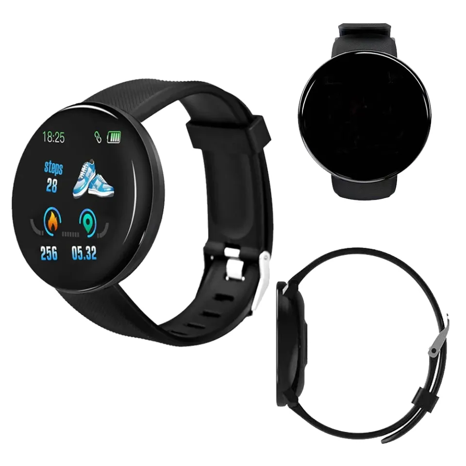 D18 Smart watch Heart Rate Monitor Men's Women's Smartwatch Round
