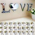 English Letters Acrylic Mirror Wall Sticker 3D Effect Silver Alphabet Words Poster Wall Sticker Decals for DIY Home Office Decor. 