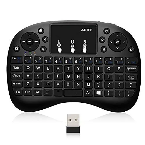 Mini Wireless Keyboard with Touchpad, 2.4Ghz Wireless Mini Handheld Remote Control Keyboard with Rechargeable Battery by Gecen Compatible with, Smart TV, HTPC, PS3,etc.