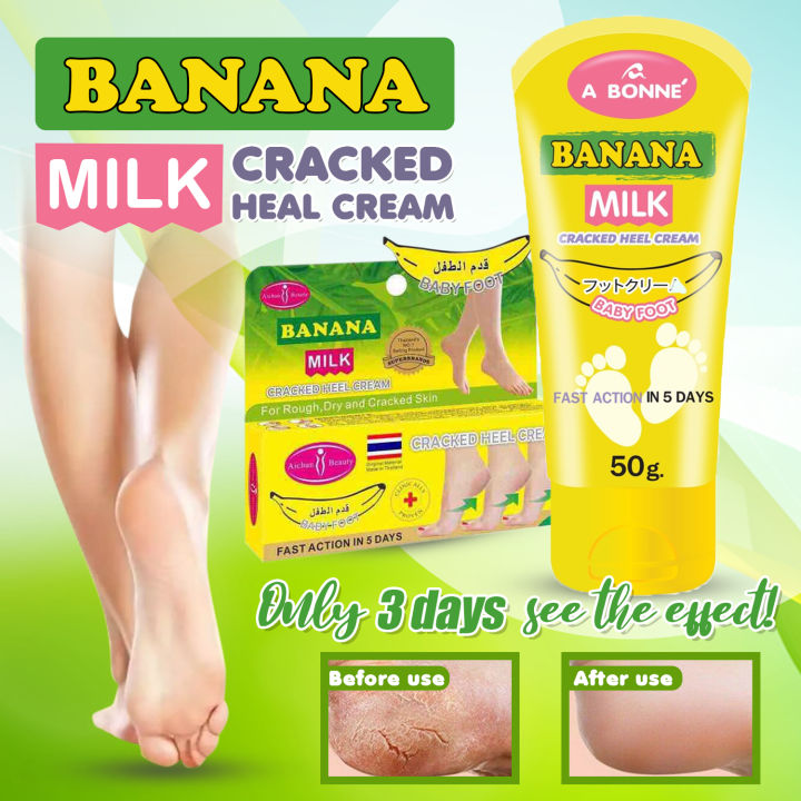 Aichun Beauty Banana Milk Cracked Heel Foot Repair Cream For Dry Rough And Cracked Skin-80G