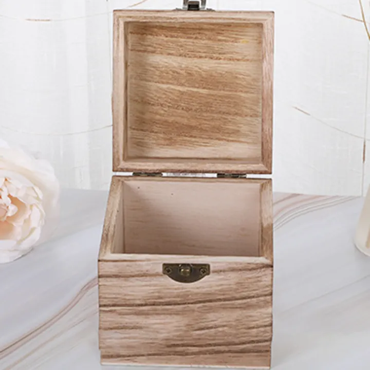 Clamshell Storage Box Ornamental Square Shape Wooden Storage Box | Daraz.lk