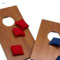 2 Pieces Wood Corn Hole Boards Toy Sandbag Throw Game Portable Tabletop Corn Holes for Men. 