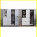10 Door Portable Foldable wardrobe 10 Door Plastic Sheet Wardrobe Storage Rack Clothes Organizer for Kids Living Room Small Accessories. 