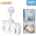 Power Socket SC2413 Extension Plug with USB 20W Socket Extension Cord Universal Outlets 1 PD & QC3.0 & 2 Auto ID. 