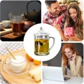Glass Mug With Lid Transparent 360ml High Quality Glassware. 