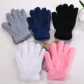 Plush Coral Fleece Women Outdoor Cycling Gloves Solid Color Full Finger Mittens Unisex Winter Warm Accessory. 