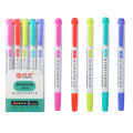 5 Colors Dual Tip Highlighter Pens Broad Chisel and Fine Tips Marker Pen for for School Students Office Home Supplies. 