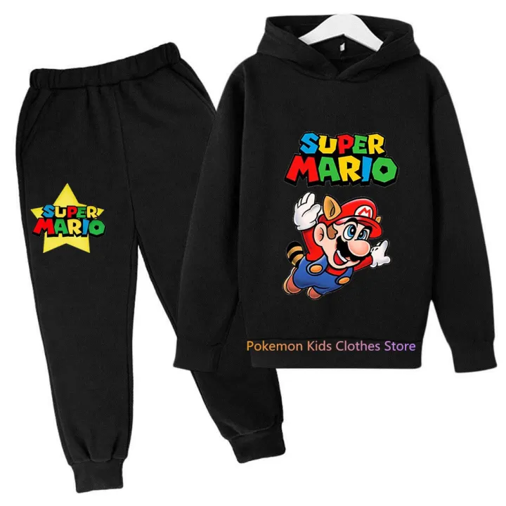 New Game Super Mario Bros Set Kids Sweatshirt Children Jacket Boy Girl Clothes Spring Autumn Hoodie 3-12 Years Old Sweater Sales