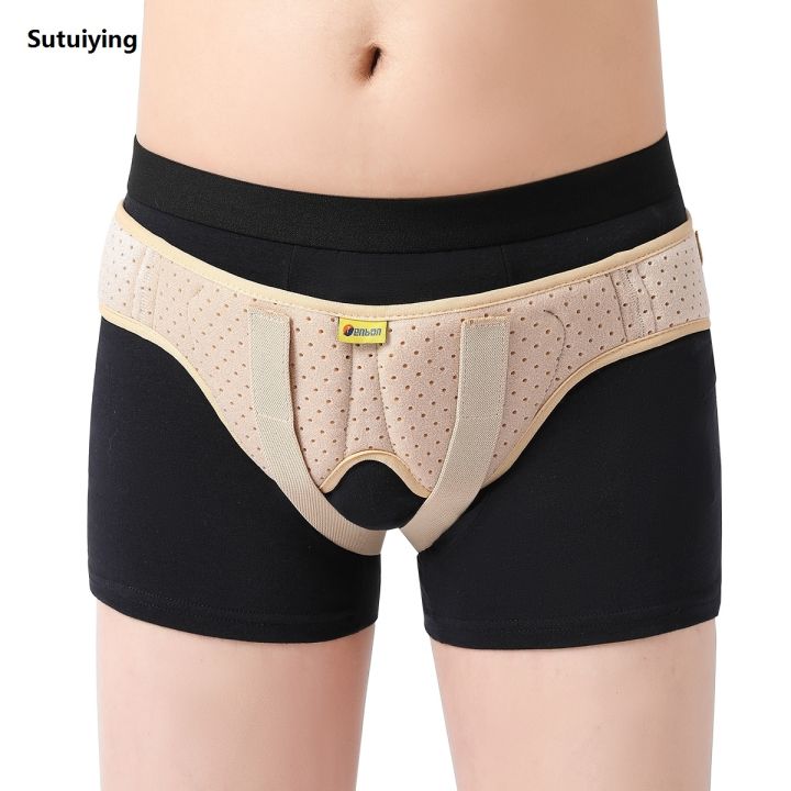 Sutuiying Hernia Belt Truss for Inguinal or Sports Hernia Support Brace Pain Relief Recovery Strap with 2 Removable Compression PadsHats Caps