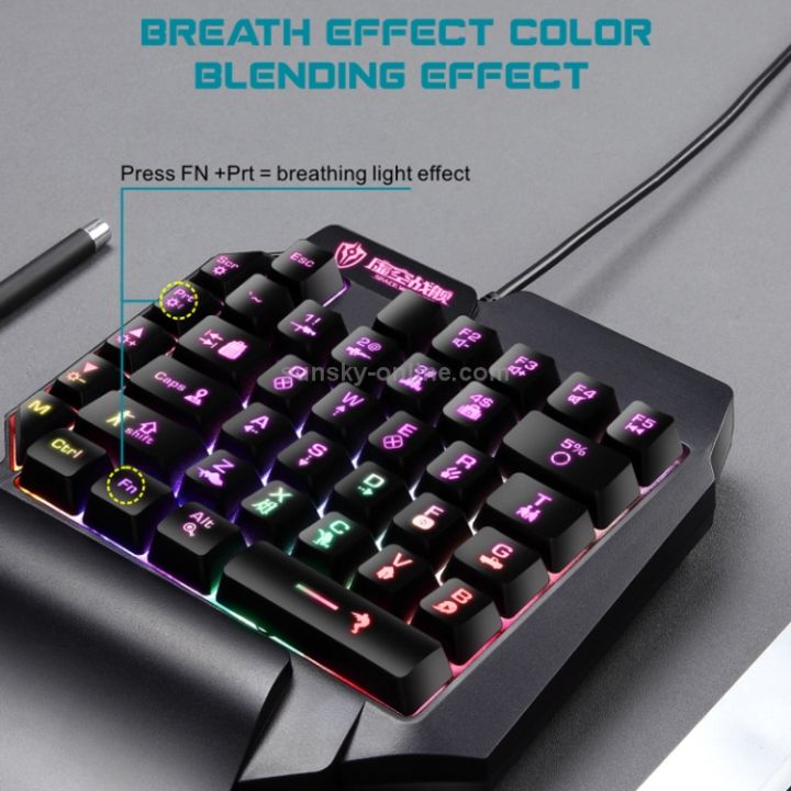 F6%20Wired%20Single%20Handed%20RGB%20Backlight%20Gaming%20Keyboard%2039%20Keys%20One%20Hand%20Ergonomic%20Game%20Keypad%20for%20PC%20Laptop%20Pro%20PUBG%20Gamer%20-%20Image%204