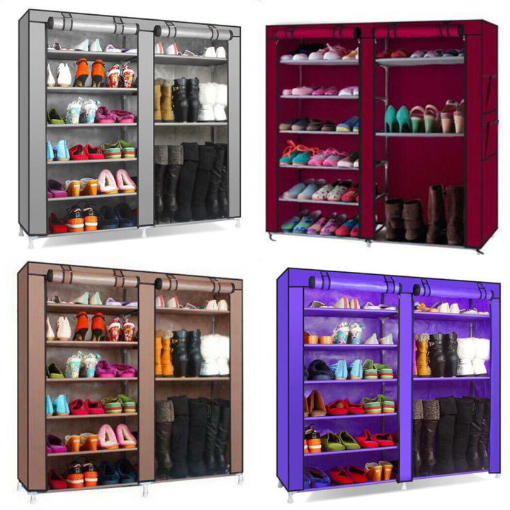 6 Tier Double Side Dustproof Shoe Rack