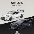 1:32 Nissan GTR-CSR2 Sports Diecast Model Car Alloy  Sound Light Pull Back Collection Kids Toys Gifts. 