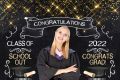 Graduation Party Backdrop Class and Golden Glitter Bokeh Spots Photography Background Congrats Grad Banner Decor. 