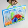 Creative Mosaic Toys Kit Mushroom Nails Peg Board Children Early Educational Puzzle Toys. 