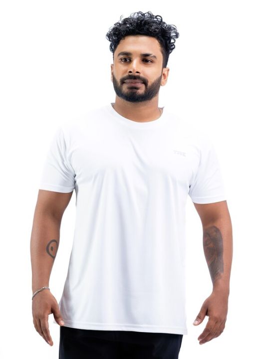 TRE Sportswear - Gent's White Color Sport T-shirt - Crewneck  / Short Sleeve
