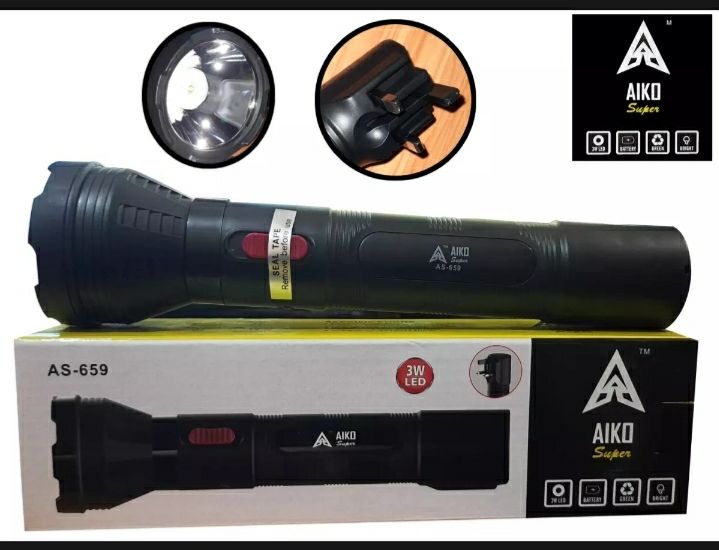 Aiko Super Torch Led Rechargeable Torch Emergency Light As 659 Led