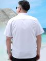 Thin Men's No. plus-Sized Loose Short-Sleeved Shirt Summer Fat plus-Sized plus Size Business Casual White Shirt. 