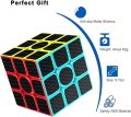 Speed Rubik's Cube 3x3x3 Magic Carbon Fiber Sticker Smooth Cube, Enhanced Version Black. 