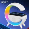 Bluetooth Speaker with Wireless Charger Bluetooth Speaker with FM Radio RGB Light Table Lamp Wireless Charger LED Smart Wake Up Light 15W Wireless Charging Loud Speaker for Home Decoration, Bedroom & Gaming Room. 