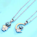 Couple Necklaces Delicate Moon Star Universe Space Charm Necklaces. 