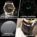 POEDAGAR Luxury Business Man Wristwatch Waterproof Luminous Date Week Men Watch for Men Quartz Clock Leather Men's Watches. 