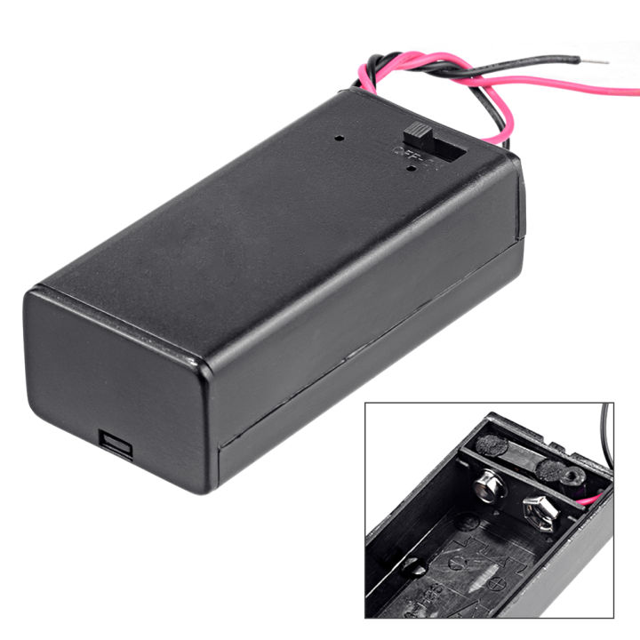 9 Volt Box Pack Power Toggle Black 9v Holder With On/off Switch Slide ...