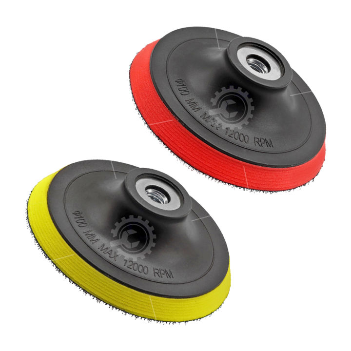 4", 4.5", 7" Velcro Grinder Pad - Red, Yellow