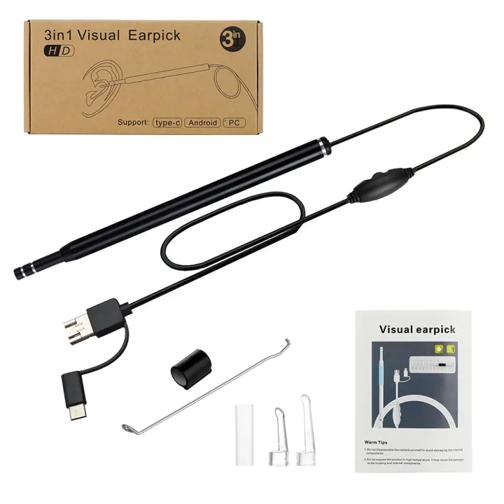 HXSJ%203-in-1%20Visual%20Earpick%20Otoscope%20Endoscope%20with%205.5mm%20Camrea%20Lens%20Ear%20Cleaning%20Tool%20Built-in%206%20Adjustable%20Led%20Lights%20-%20Image%202