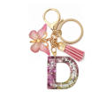 Unique Keychains For Women Handbag Accessories Personalized Key Chains Alphabet Keychain Butterfly Tassel Pendant. 