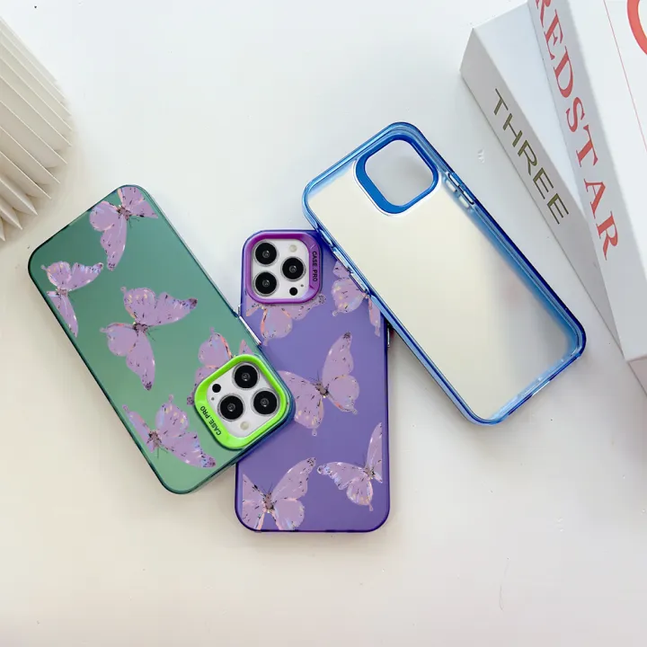 Hontinga%20for%20Samsung%20J7%20Prime%20Back%20Cover%20Colorful%20Sliver%20Double%20Sided%20Soft%20Edge%20Hard%20Back%20Purple%20Butterfly%20Phone%20Case%20for%20Girl%20-%20Image%204