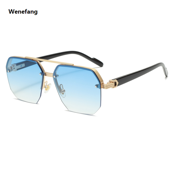 【Innovative design】Wenefang Special 2024 New Rimless Fashion Sunglasses for Women Men Casual Gradient Glasses for Summer Outdoors Beach Party Brand Designer UV400