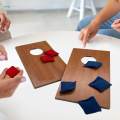 2 Pieces Wood Corn Hole Boards Toy Sandbag Throw Game Portable Tabletop Corn Holes for Men. 