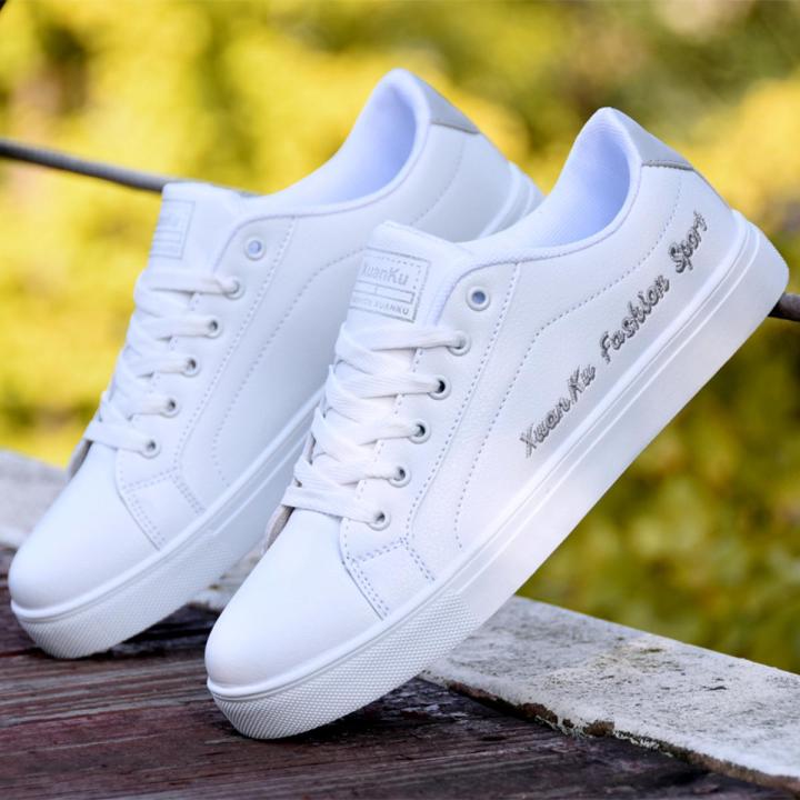 Spring New White Shoes All-Match White Board Shoes Men's Korean