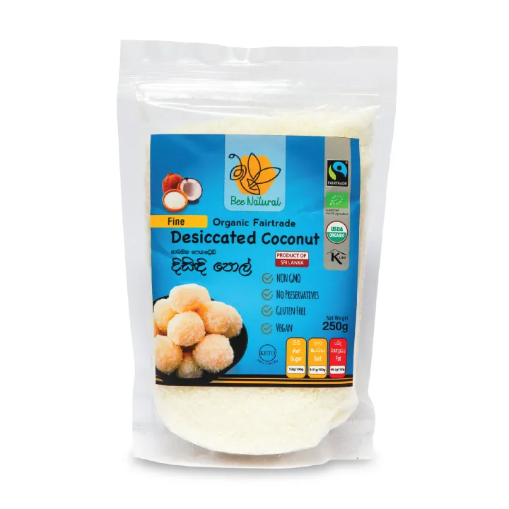 Bee Natural Organic Fairtrade Desiccated Coconut 250g