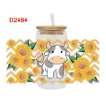3D UV DTF Transfers Stickers 16oz Cup Wraps Cow Dog Cat Animal Printed For DIY Glass Ceramic Metal Leather Etc. D2266. 