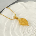 【Super Sale】Gold Peanut Coin Pendant Stainless Steel Gold Plated One Wealth Pendant Men's and Lucky Necklace Promotion. 